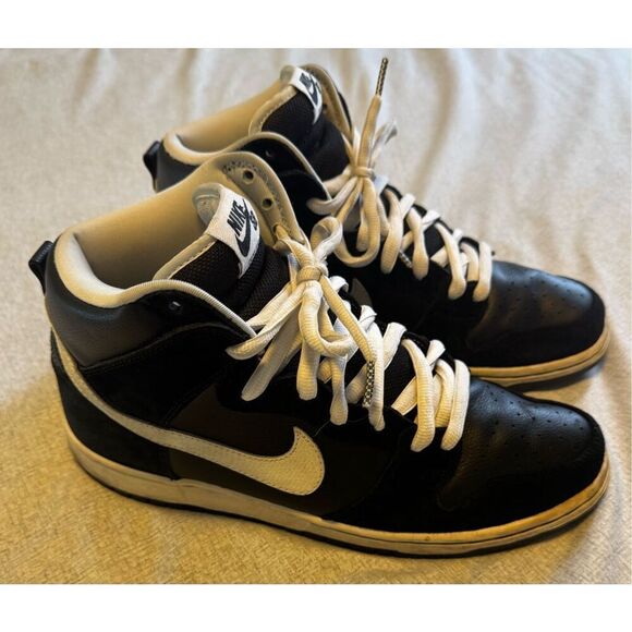 Nike Air Size 10 Dunk High Pro SB Venom 305050-008 Black White Used - Picture 1 of 8